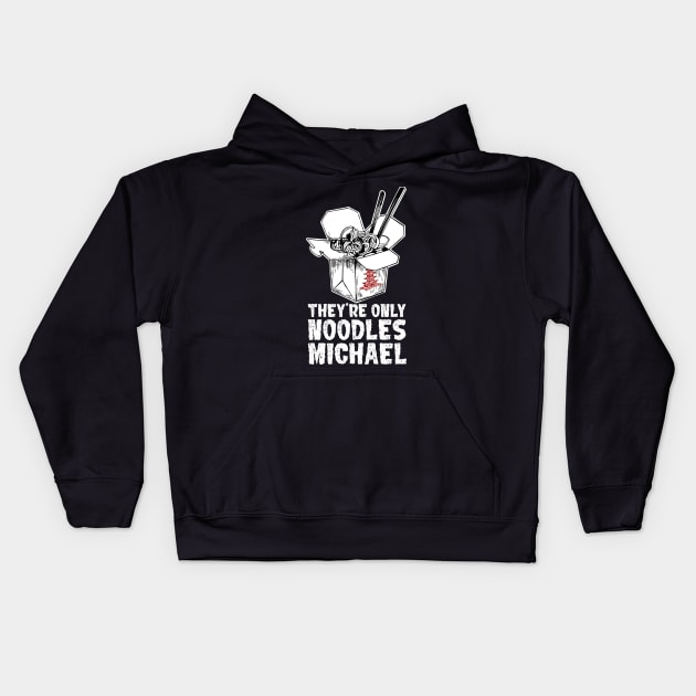 They're Only Noodles Michael Kids Hoodie by Meta Cortex